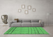 Machine Washable Oriental Emerald Green Industrial Area Rugs in a Living Room,, wshurb1315emgrn