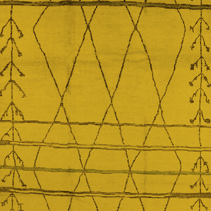 Machine Washable Oriental Yellow Industrial Rug, wshurb1315yw