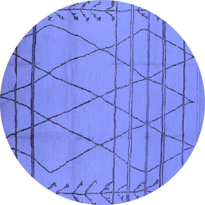 Round Oriental Blue Industrial Rug, urb1315blu
