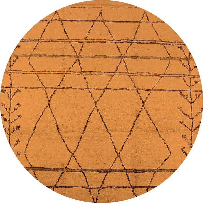 Round Oriental Orange Industrial Rug, urb1315org