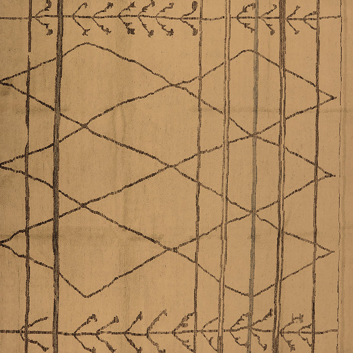 Square Machine Washable Oriental Brown Industrial Rug, wshurb1315brn