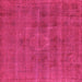 Square Machine Washable Oriental Pink Industrial Rug, wshurb1316pnk