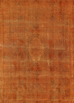 Mid-Century Modern Orange Red Orange Oriental Rug, urb1316