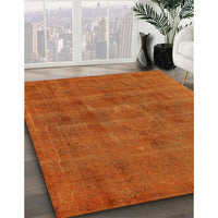 Mid-Century Modern Orange Red Orange Oriental Rug, urb1316