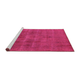 Sideview of Machine Washable Oriental Pink Industrial Rug, wshurb1316pnk