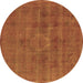 Round Machine Washable Oriental Brown Industrial Rug, wshurb1316brn