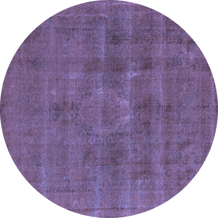Round Oriental Blue Industrial Rug, urb1316blu