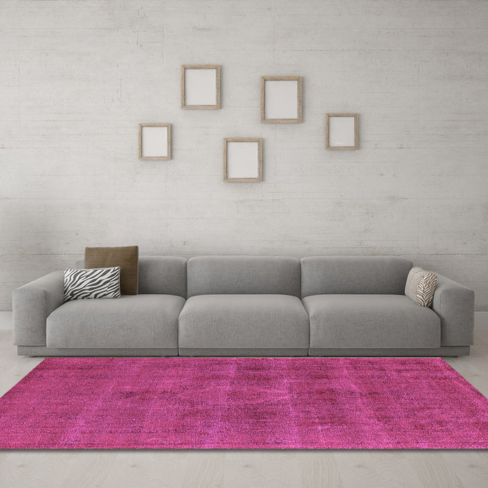 Machine Washable Oriental Purple Industrial Area Rugs in a Living Room, wshurb1316pur