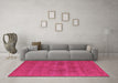 Machine Washable Oriental Pink Industrial Rug in a Living Room, wshurb1316pnk