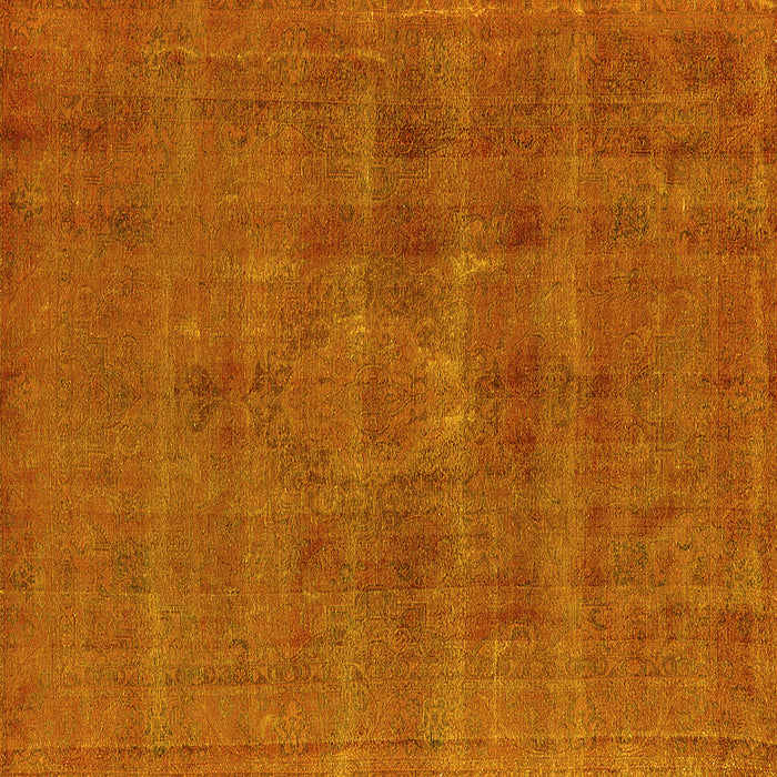 Square Machine Washable Oriental Yellow Industrial Rug, wshurb1316yw