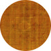 Round Machine Washable Oriental Yellow Industrial Rug, wshurb1316yw