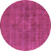 Round Machine Washable Oriental Purple Industrial Area Rugs, wshurb1316pur