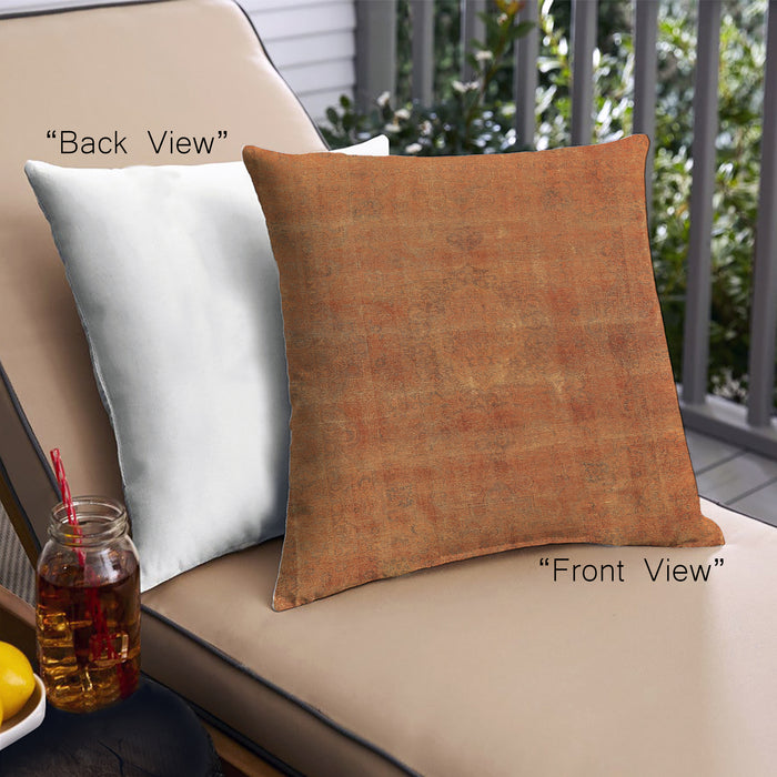 Front View of Mid-Century Modern Urban Square Orange Red Orange Throw Pillow, 18 inch by 18 inch, pwurb1316