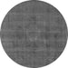 Round Machine Washable Oriental Gray Industrial Rug, wshurb1316gry