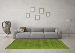 Machine Washable Oriental Green Industrial Area Rugs in a Living Room,, wshurb1316grn