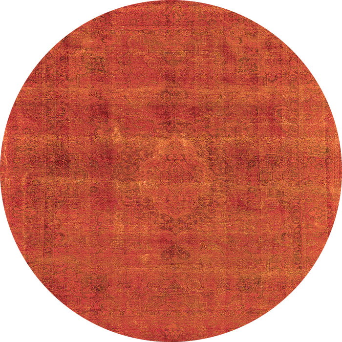 Round Oriental Orange Industrial Rug, urb1316org