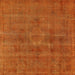 Square Mid-Century Modern Orange Red Orange Oriental Rug, urb1316