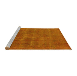 Sideview of Machine Washable Oriental Yellow Industrial Rug, wshurb1316yw