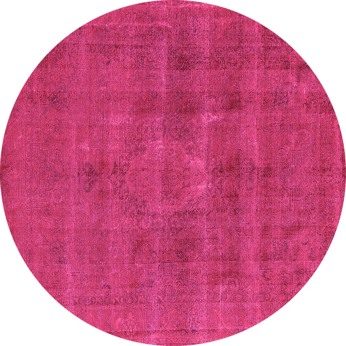 Round Oriental Pink Industrial Rug, urb1316pnk