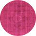 Round Oriental Pink Industrial Rug, urb1316pnk