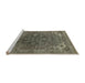 Sideview of Machine Washable Industrial Modern Coffee Brown Rug, wshurb1317