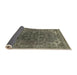 Sideview of Mid-Century Modern Coffee Brown Oriental Rug, urb1317