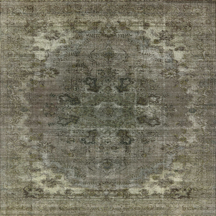 Square Machine Washable Industrial Modern Coffee Brown Rug, wshurb1317