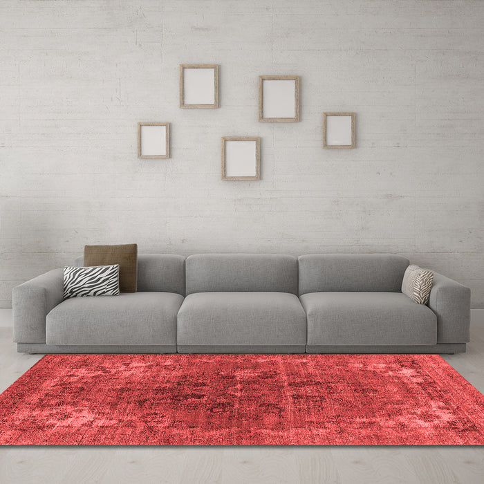 Industrial Red Washable Rugs