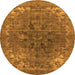 Round Oriental Orange Industrial Rug, urb1317org