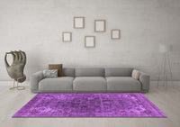 Machine Washable Oriental Purple Industrial Rug, wshurb1317pur