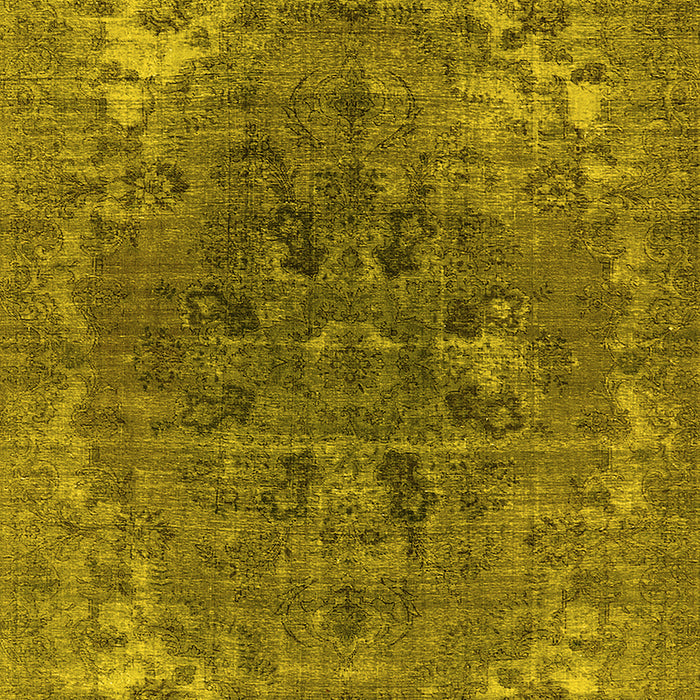 Machine Washable Oriental Yellow Industrial Rug, wshurb1317yw