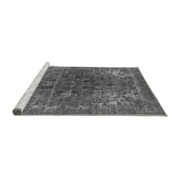 Sideview of Machine Washable Oriental Gray Industrial Rug, wshurb1317gry
