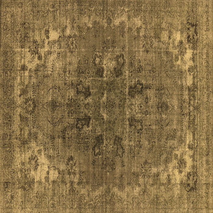 Square Machine Washable Oriental Brown Industrial Rug, wshurb1317brn