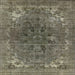 Square Mid-Century Modern Coffee Brown Oriental Rug, urb1317