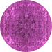 Round Oriental Pink Industrial Rug, urb1317pnk