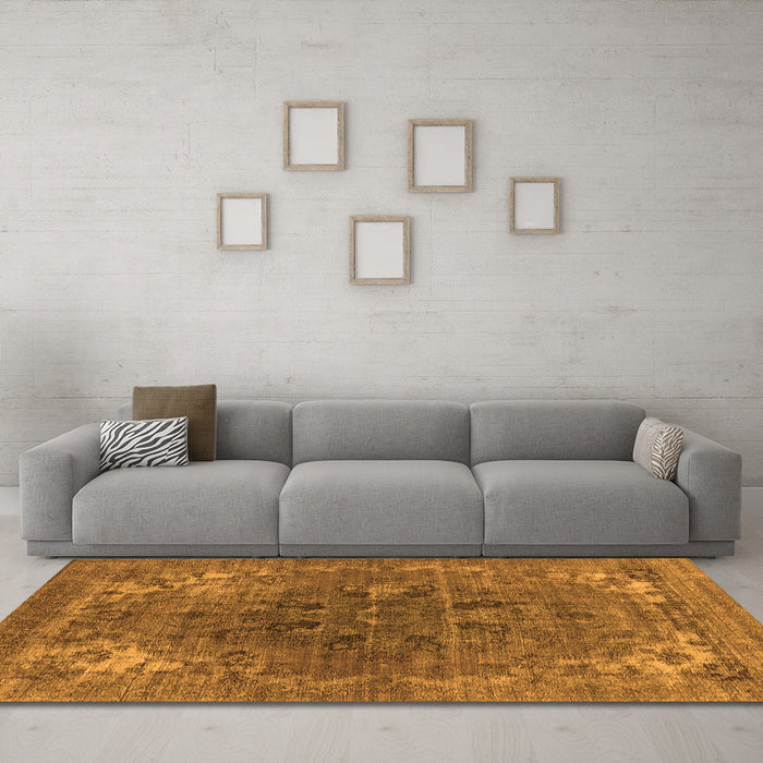 Machine Washable Oriental Orange Industrial Area Rugs in a Living Room, wshurb1317org