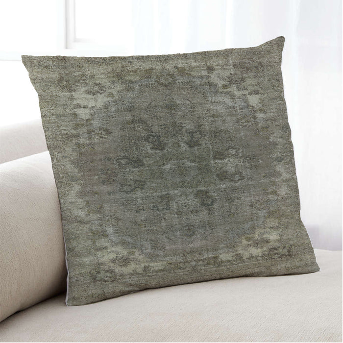 Lifestyle Image of Mid-Century Modern Urban Square Coffee Brown Throw Pillow, 18 inch by 18 inch, pwurb1317