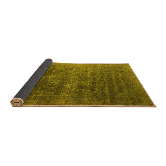 Sideview of Oriental Yellow Industrial Rug, urb1318yw