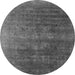 Round Machine Washable Oriental Gray Industrial Rug, wshurb1318gry