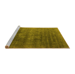 Sideview of Machine Washable Oriental Yellow Industrial Rug, wshurb1318yw