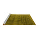 Sideview of Machine Washable Oriental Yellow Industrial Rug, wshurb1318yw