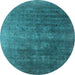 Round Oriental Light Blue Industrial Rug, urb1318lblu