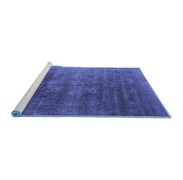 Sideview of Machine Washable Oriental Blue Industrial Rug, wshurb1318blu