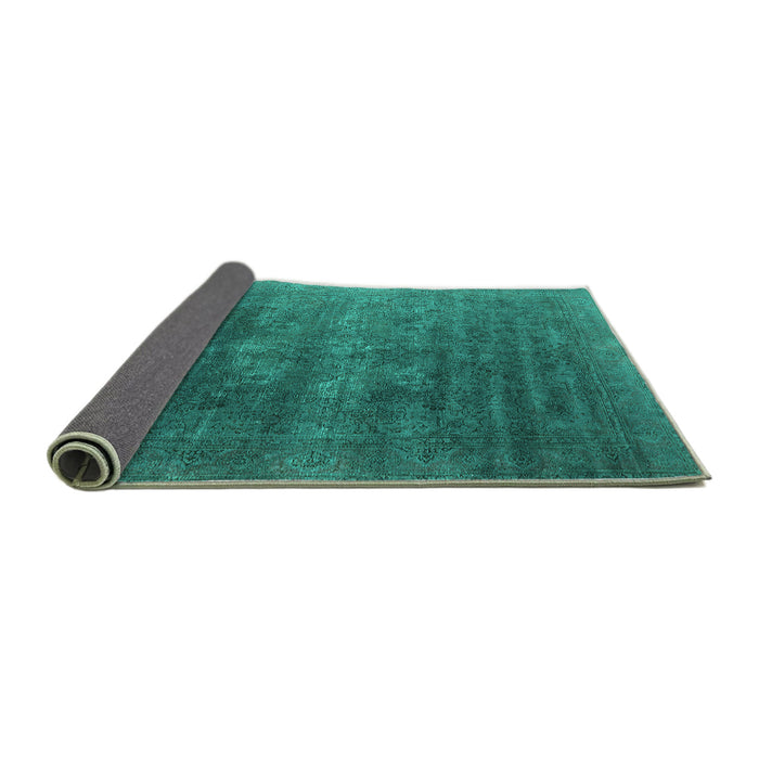 Sideview of Oriental Turquoise Industrial Rug, urb1318turq