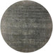 Round Mid-Century Modern Black Oriental Rug, urb1318