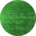 Round Oriental Green Industrial Rug, urb1318grn