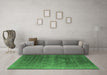Machine Washable Oriental Emerald Green Industrial Area Rugs in a Living Room,, wshurb1318emgrn