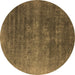 Round Oriental Brown Industrial Rug, urb1318brn