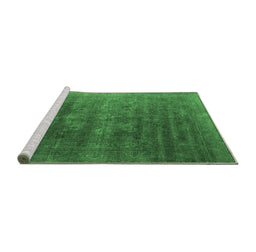 Sideview of Machine Washable Oriental Emerald Green Industrial Area Rugs, wshurb1318emgrn