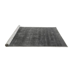 Sideview of Machine Washable Oriental Gray Industrial Rug, wshurb1318gry